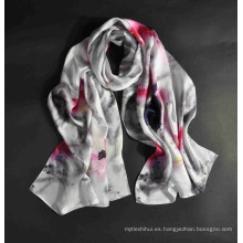 Nueva llegada whosale impresión digital mujeres bufanda de seda turca